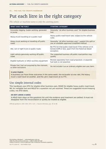 Fuel Tax Credits Made Clear, page 9
