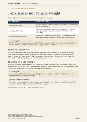 Fuel Tax Credits Made Clear, page 10